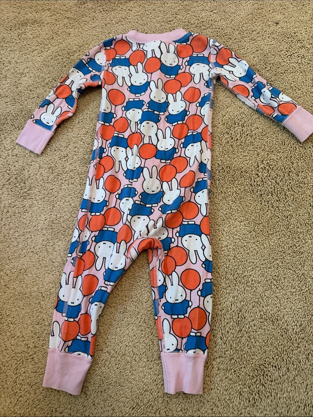 Hanna Andersson Pink Bunny “Miffy” Balloon Footed One-Piece - Picture 5 of 5